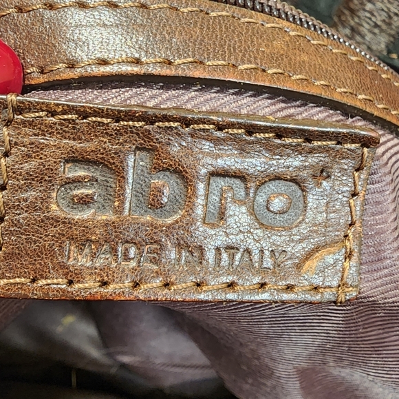 Abro made in Italy Vintage Leather Fur black and Brown Shoulder bag - Picture 10 of 12